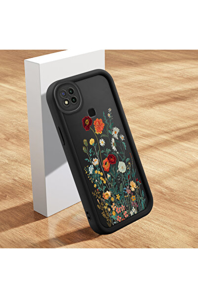 CHICASELUX Redmi 9C Uyumlu Kılıfı İnce Yumuşak Silikon Telefon Kılıfı çiçekle...