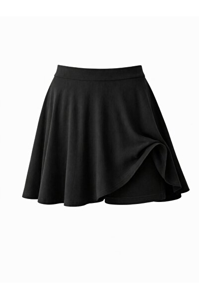 Retrobird Flared Shorts Skirt Women Black