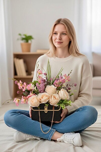 sedoshhomevision ترتيب زهور إكرو جلورز للزينة في صندوق حقيبة