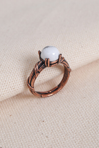 Süspüs Accessories Havlit Stone Claw Adjustable Copper Ring