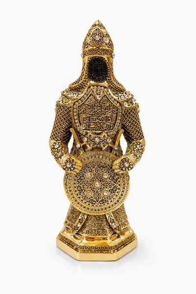 ay çerçeve osmanlı zırhlı savaşçı biblo -ayetli dekoratif obje