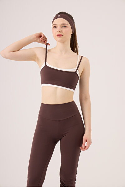 HOLLY LOLLY Double Layered Strap Fabiola Bustier Brown