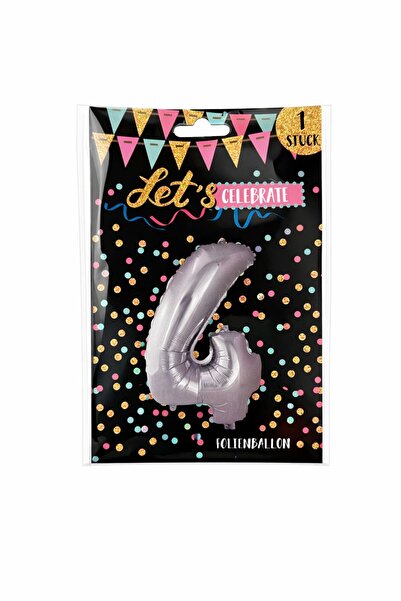 Party Decorative foil balloon in the shape of a number, 4