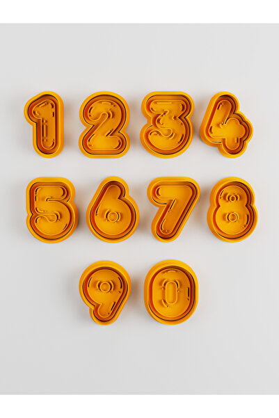 LİYA3D Number Shaped Cookie Mold Set (0–9) – 10 Pieces