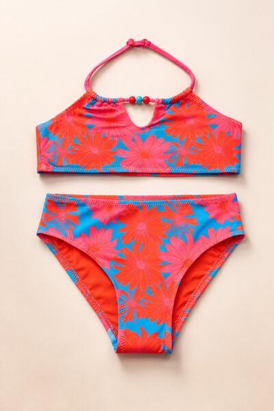 Katia&Bony Κοριτσίστικο Σετ Μπικίνι με Φλοράλ Σχέδια Ροζ