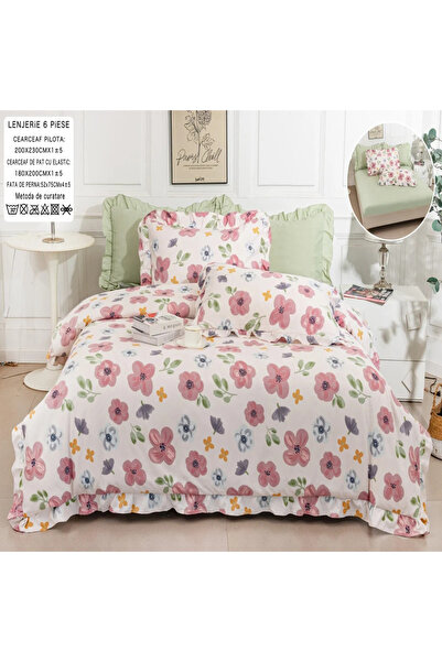 Casa Pucioasa Duvet Cover Set Set - 6 Pieces, Finet with Ruffles and Stretchy...