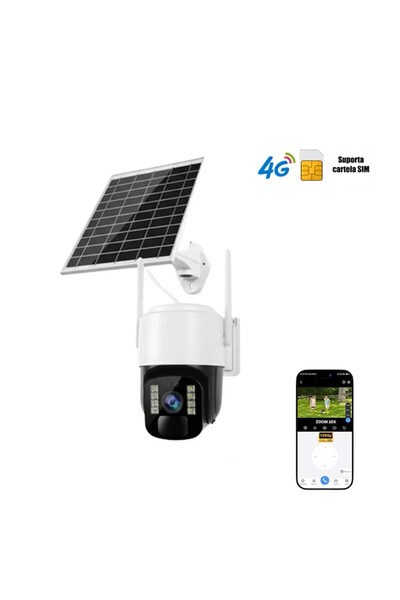 OEM Premium 4G & Wi-Fi Surveillance Camera – Solar Panel, 3MP, PTZ 355°, IP66...