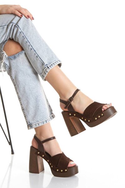 inyola صندل نسائي بكعب عالٍ من الجلد الطبيعي 6341