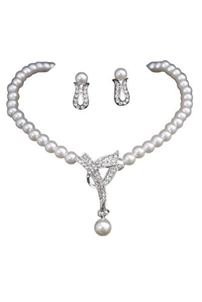 CRM Jewelry Set for Women, CRM, Necklace and Earrings with Pearls for Special...