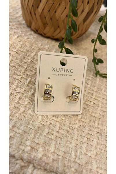 MU&ME BOUTİQUE Earrings Stone-Set Hoop Small Xuping