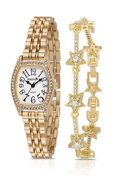 Polo Air Vintage Numerals Women's Wristwatch Star Bracelet Combination Gold C...