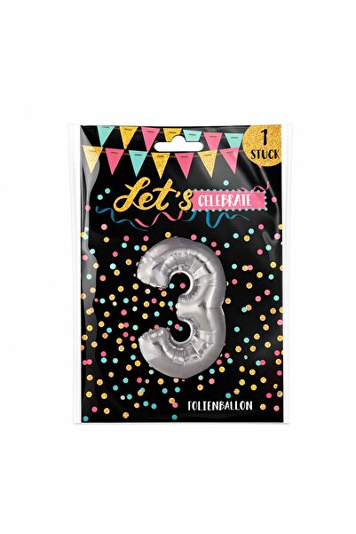 Party Decorative foil balloon in the shape of a number, 3