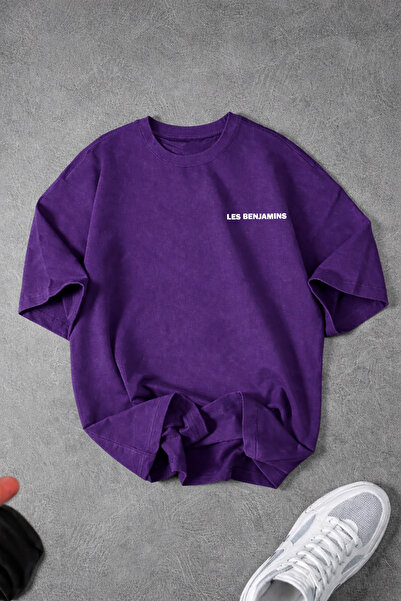 Revasser Unisex Women/Men Lessbenjamı Special Printed Oversize Combed Cotton ...