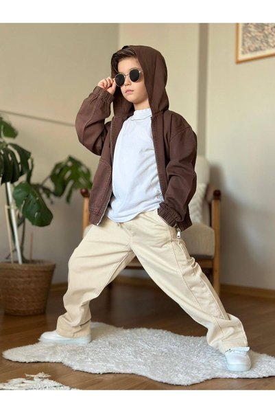 Esprix Kids Boy's Hooded Zippered Jacket and Pants Top and Bottom Set