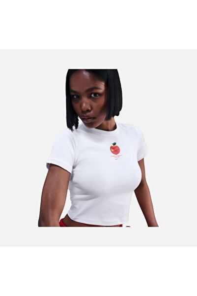 Nike W Nsw Frt Ss Baby Peach Tee Women's White Crop T-Shirt / Iq1429-100