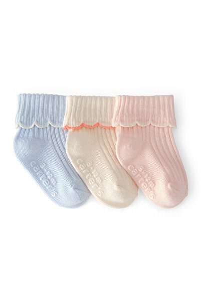 Carter's Baby Girl 3-Piece Socks Newborn-24 Months Multi-Colored