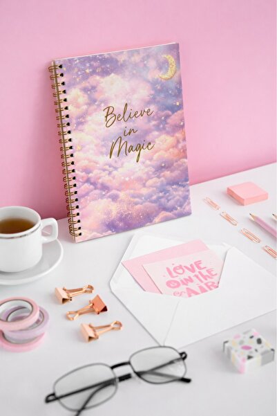 NİORE A5 Spiral Bound Cardboard Cover Lined School Notebook 160 Sheets