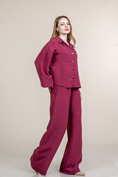 MissVina Striped Modal Fabric Shirt and Trousers Set 1300