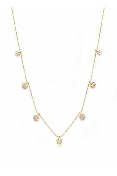 Papatya Silver 925 Ayar Kişiye Özel Doğum Taşlı Altın Elmas Montürlü Çiçek Ko...