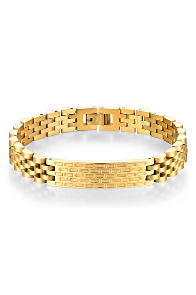 Tessero Men's Premium Stainless Steel Bracelet, Brick Design Texture, Elegant...