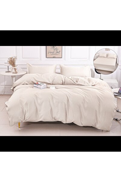 Casa Pucioasa Duvet Cover Set Set - 4 Pieces, Fine Damask with Stretchy, 2 Pe...