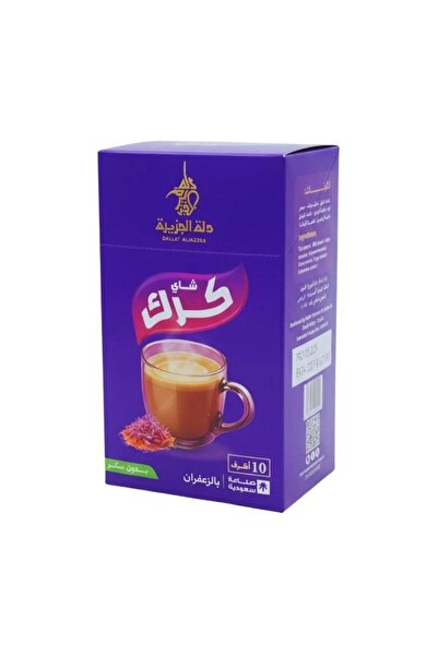 Dallat Al-jazeera Karak tea, 10 sachets, 14 grams each, with saffron - sugar-...