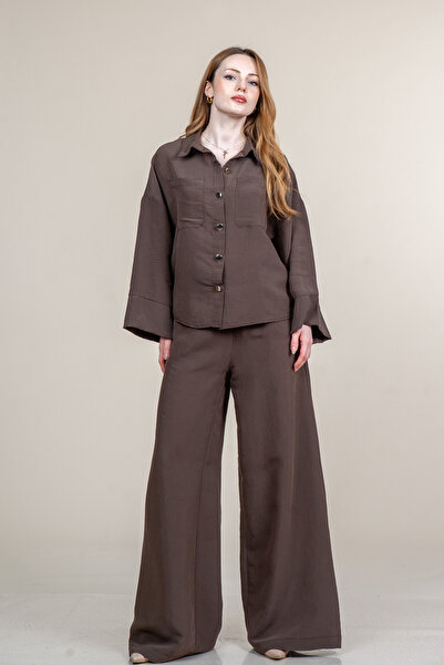 MissVina Striped Modal Fabric Shirt and Trousers Set 1300