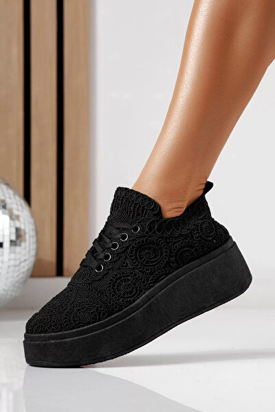 Zaira Women's black textile sneakers Loretta #24492 - 40