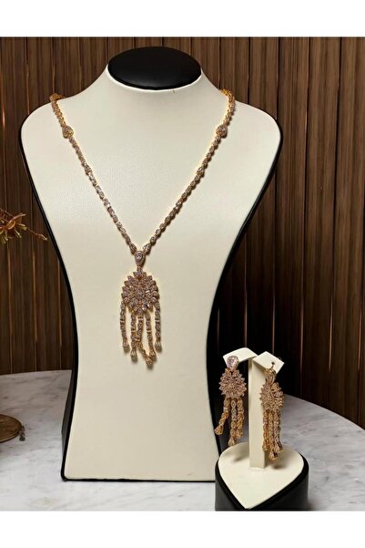 vanus fashion طقم اكسسوار ذهبي A1411