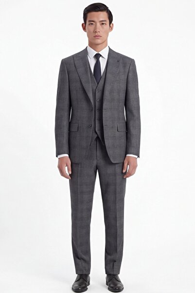 Giotelli Men's Polyamide Viscose Blended 10 Drop Classic Black Vest Suit