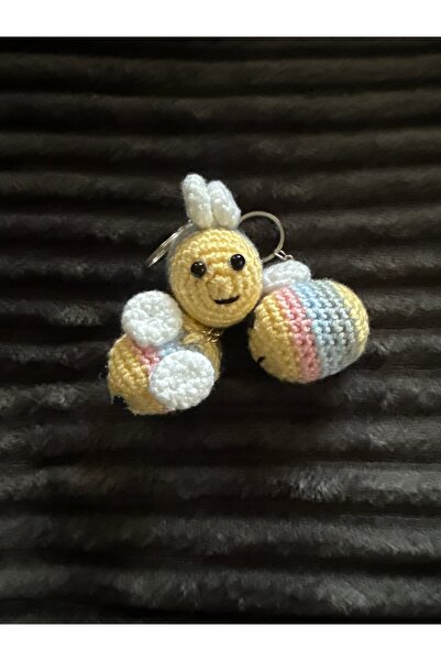 amigurumibaby سلسلة مفاتيح على شكل نحل أميجورومي