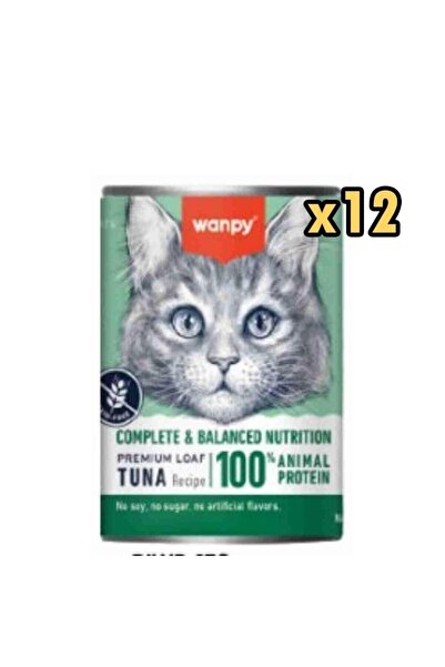 Wanpy Tahılsız %100 Gerçek Et Ton Balıklı Kedi Konservesi 375 gr x 12 Adet