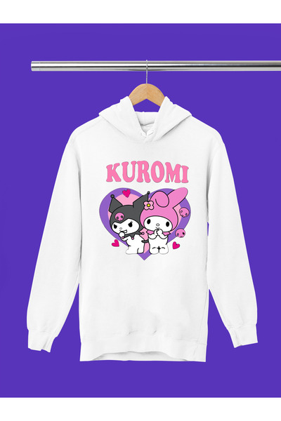 MAGORS Kuromi Printed 3-Yarn Quality Soft Texture Hooded Children's Sweatshirt