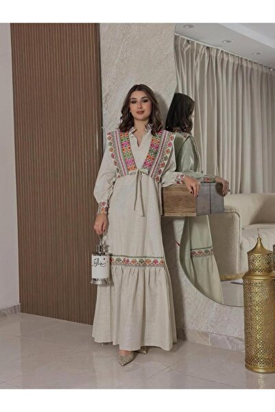 vanus fashion 6931 - Colorful embroidered jalabiya with a soft, traditional s...