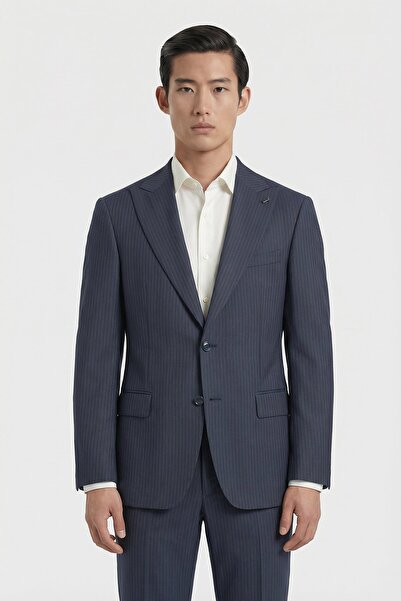 Giotelli Men's Wool Blend 4 Drop Classic Dark Navy Blue Suit