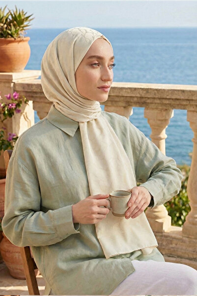 Armine Luxury Sapphire Shawl - Als1Sfr - 21 - Cream