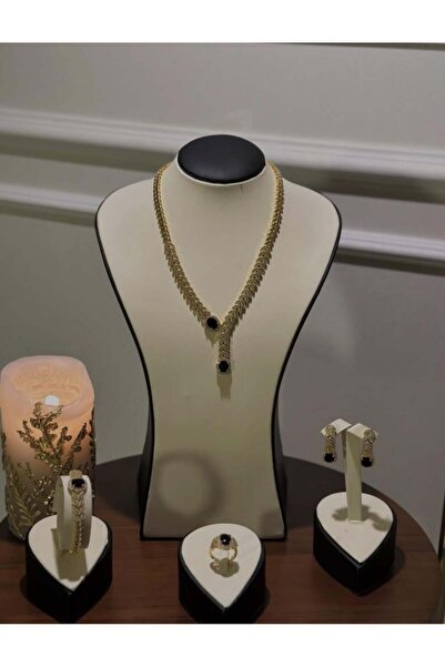 vanus fashion طقم اكسسوار ذهبي A1486