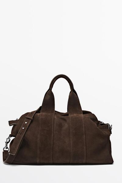 Massimo Dutti SÜET DERİ SEYAHAT ÇANTASI