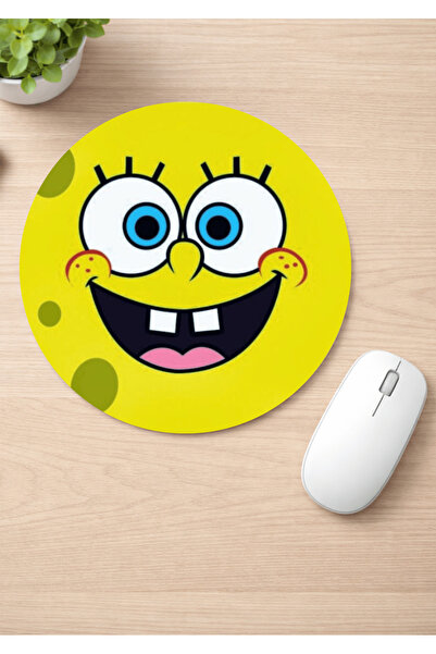 Eylül Design Spongebob Printed Round Non-Slip Mousepad Ergonomic Mouse Pad