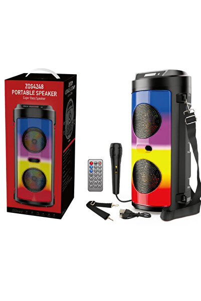 AT Performance Boxă portabilă ZQS4248, cu Bluetooth, RGB și microfon – Boxă p...