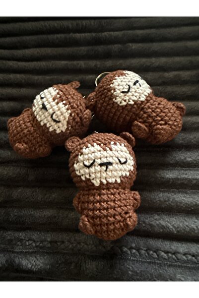 amigurumibaby سلسلة مفاتيح على شكل قرد محبوك على طريقة أميجورومي