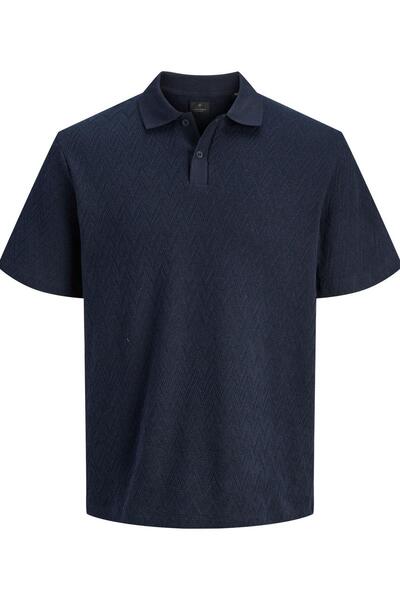 Jack & Jones JPRBLATRENTON Erkek Polo Yaka Tişört Jakarlı Kısa Kollu