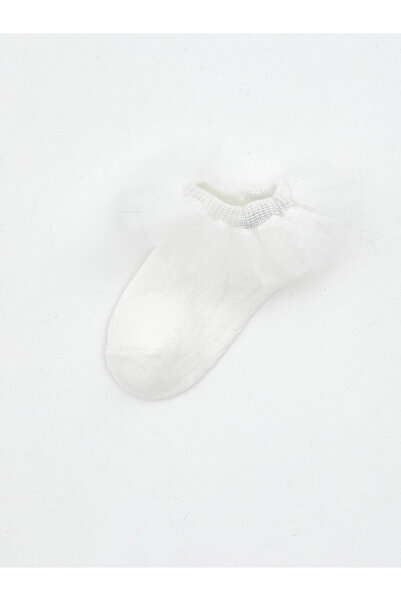 LC Waikiki LCW Бебешки ботушки с бели дантелени детайли за момичета