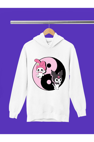 MAGORS Kuromi Printed 3-Yarn Quality Soft Texture Hooded Children's Sweatshirt