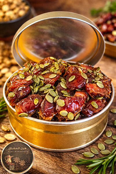 Saudia Premium Khalas dates box with pumpkin seeds – 1 kg