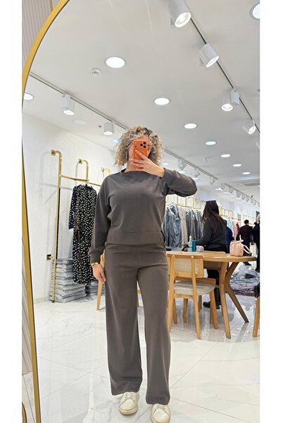 BELİS WEAR Ayşe Akay Soft Textured Top and Bottom Set Comfortable Fit