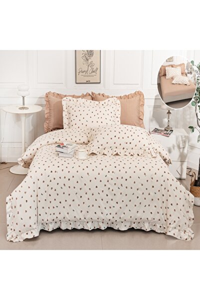 Casa Pucioasa Duvet Cover Set Set - 6 Pieces, Finet with Ruffles and Stretchy...