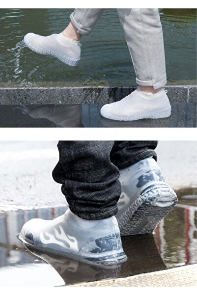 OEM Silicone Shoe Cover Non-Slip Water Dirt Resistant Size m White (4457)