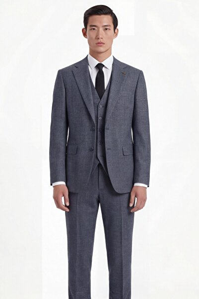 Giotelli Men's Viscose Blended 6 Drop Classic Smoked Vest Suit