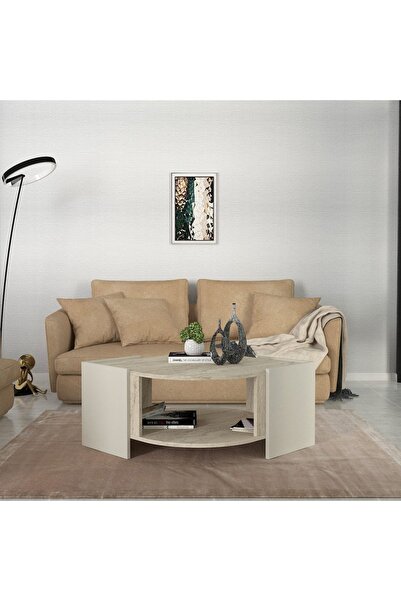 UnicUtil Masă de Cafea, Stone Harmony, UnicUtil, 75 x 75 x 40 cm, Κρέμα, UUMC28